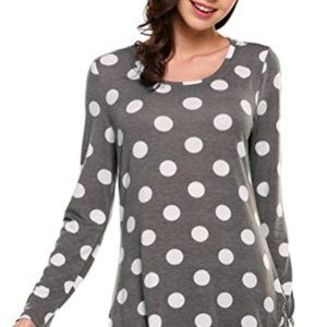 Dot Shirt Long Sleeve round neck women's shirt